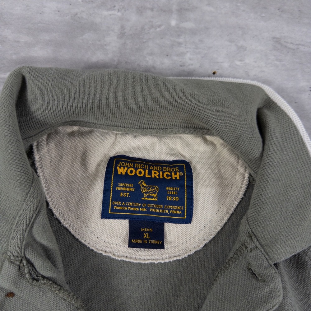 y2k woolrich polo shirt boxy striped mens xl - Picture 3 of 7